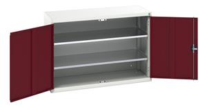 16926631.** verso shelf cupboard with 2 shelves. WxDxH: 1300x550x900mm. RAL 7035/5010 or selected
